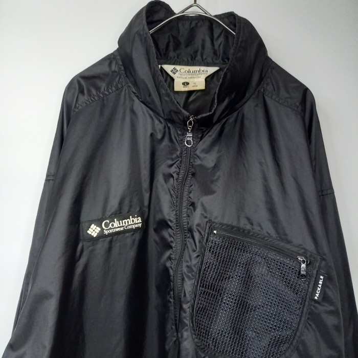 90s　コロンビア　ハーフジップ　ナイロンプルオーバー　ジャケット　ブラック　XL | Vintage.City 古着屋、古着コーデ情報を発信