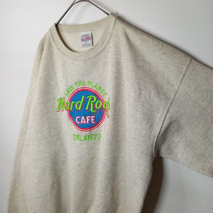 90s　ハードロックカフェ　HARD ROCK CAFE　クルーネック　スウェット　刺繍ロゴ　グレー　XL | Vintage.City 古着屋、古着コーデ情報を発信
