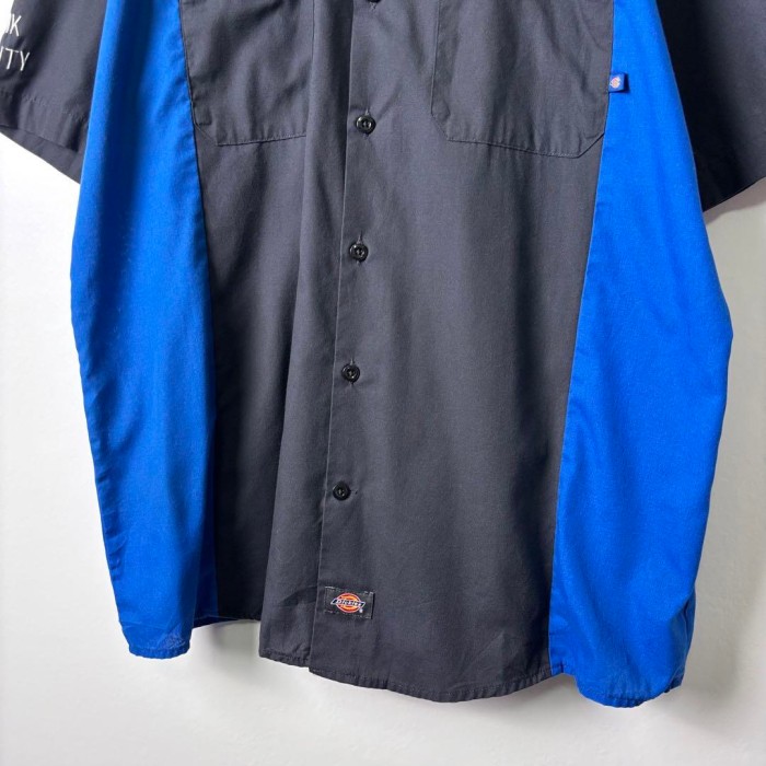 Dickies ワークシャツ 半袖 刺繍 バックロゴ バイカラー グレー XL | Vintage.City 빈티지숍, 빈티지 코디 정보