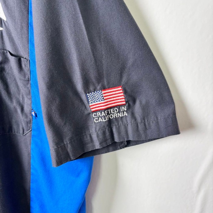 Dickies ワークシャツ 半袖 刺繍 バックロゴ バイカラー グレー XL | Vintage.City 古着屋、古着コーデ情報を発信