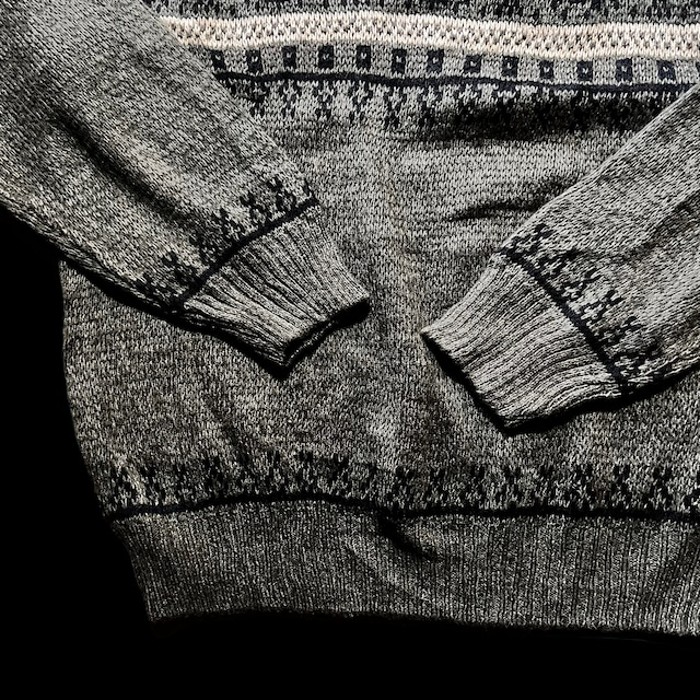 e13/us/design knit/long sleeve/khaki color/men's/sizeL相当 総柄ニット デザインニット セーター トップス カーキ メンズL | Vintage.City 古着屋、古着コーデ情報を発信