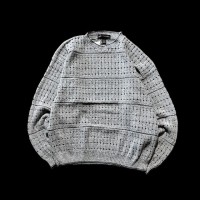 e13/USA製/LIBERTY SWEATERS/design knit/long sleeve/tops/gray color/men's/sizeXL 米国製 総柄ニット デザインニット セーター トップス グレー メンズXL | Vintage.City 빈티지숍, 빈티지 코디 정보
