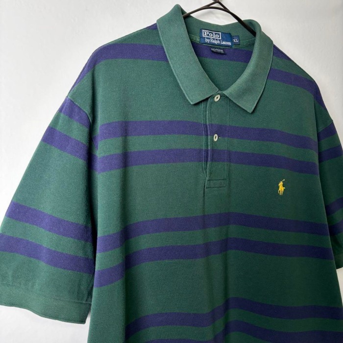 古着 90s ラルフローレン ポロシャツ ボーダー 鹿の子 グリーン XL | Vintage.City 빈티지숍, 빈티지 코디 정보