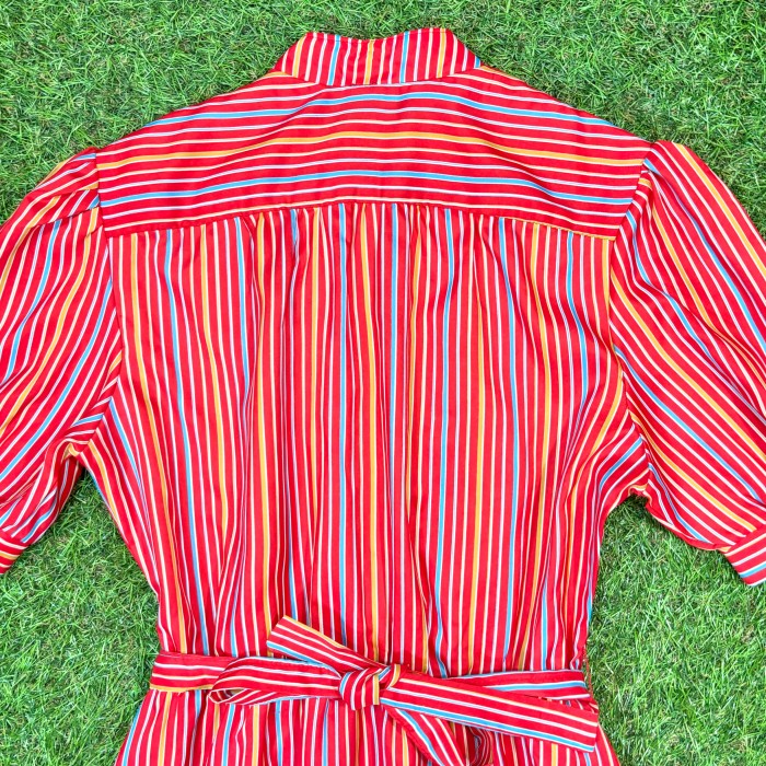 【Lady's】70s-80s ポリエステル ストライプ レトロ ワンピース / Vintage ヴィンテージ 古着 赤 個性 ガーリー | Vintage.City Vintage Shops, Vintage Fashion Trends