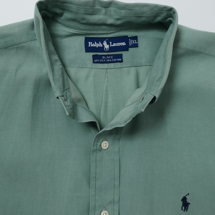 RALPH LAUREN / ラルフローレン 90's Silk Cotton L/S Shirt BLAKE -XL- | Vintage.City 빈티지숍, 빈티지 코디 정보