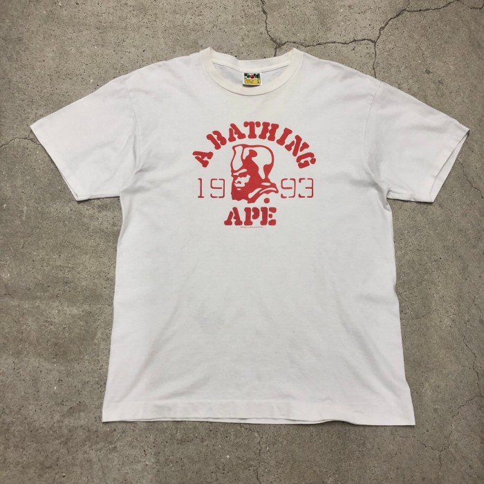 A BATHING APE/Logo print Tee/L/ロゴプリントT/Tシャツ/3連プリント/ホワイト/BAPE/アベイシングエイプ/裏原/古着 | Vintage.City 빈티지숍, 빈티지 코디 정보