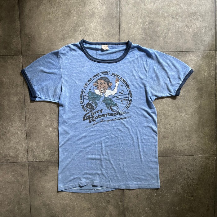 80s リンガーtシャツ USA製 M ブルー×ネイビー 人物画 | Vintage.City 빈티지숍, 빈티지 코디 정보