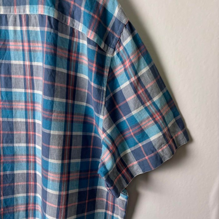 古着 00s ノーティカ シャツ 半袖 チェック リネンシャツ ブルー 2XL | Vintage.City 古着屋、古着コーデ情報を発信