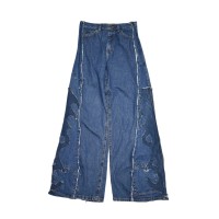 VERS Remake Embroidery Flare Denim Pants | Vintage.City 古着屋、古着コーデ情報を発信