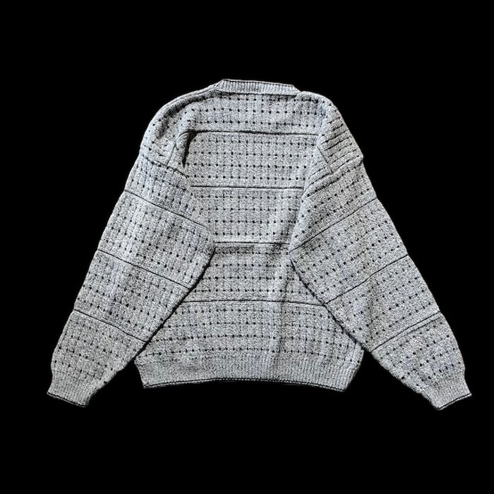 e13/USA製/LIBERTY SWEATERS/design knit/long sleeve/tops/gray color/men's/sizeXL 米国製 総柄ニット デザインニット セーター トップス グレー メンズXL | Vintage.City 古着屋、古着コーデ情報を発信