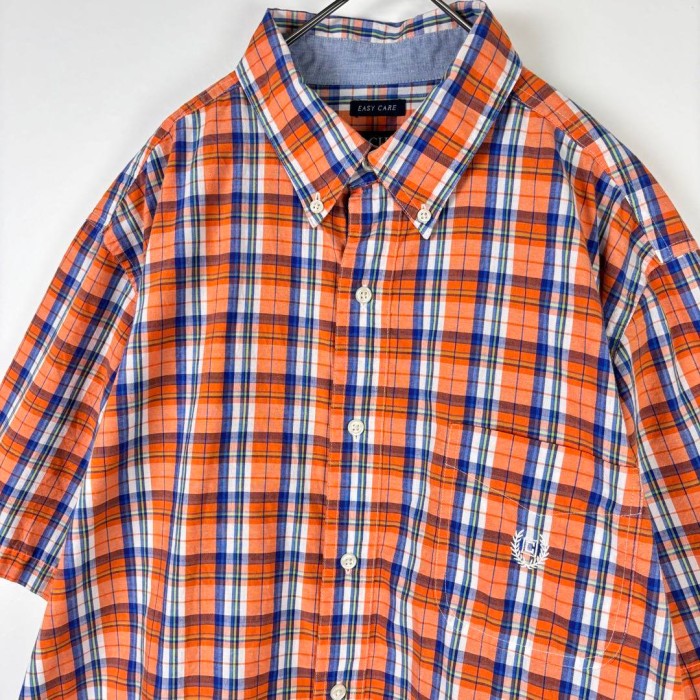 古着 90s CHAPS ラルフローレン シャツ 半袖 チェック オレンジ L | Vintage.City 古着屋、古着コーデ情報を発信