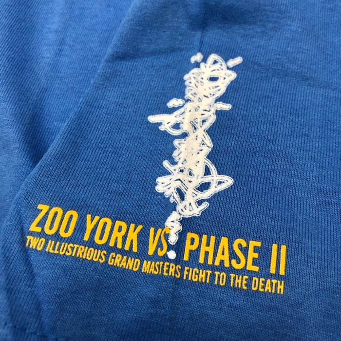 00s ZOO YORK × Phase 2/Graphic print Tee/DEADSTOCK/L/グラフィックプリント/Tシャツ/ブルー/コラボ/ズーヨーク/ストリート/スケート/古着/アーカイブ | Vintage.City 빈티지숍, 빈티지 코디 정보