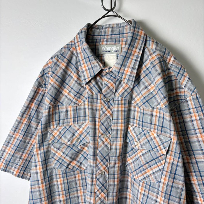 古着 90s ラングラー シャツ 半袖 チェック ウエスタンシャツ グレー XL | Vintage.City 빈티지숍, 빈티지 코디 정보