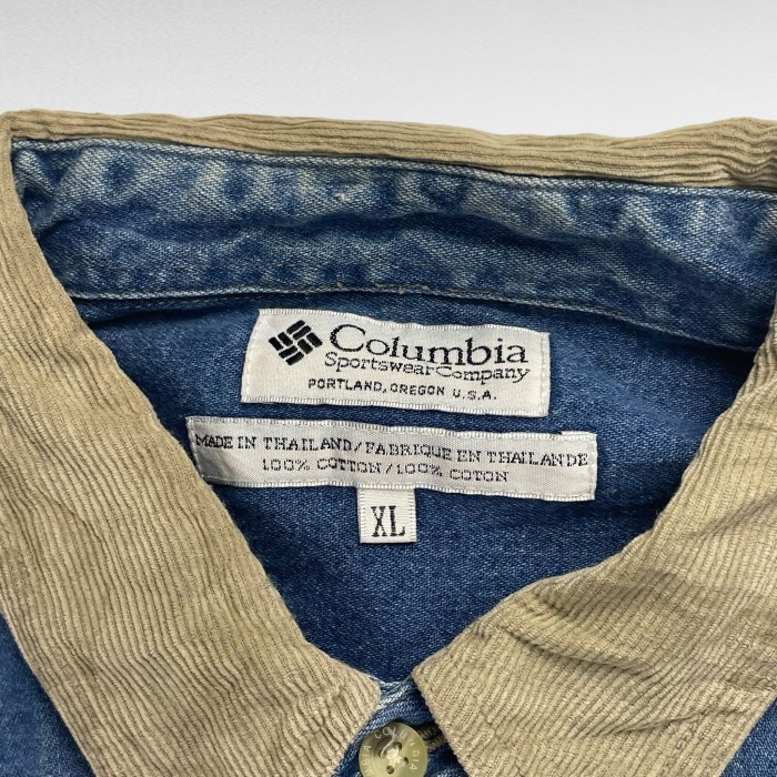 【90's】 コロンビア XL 襟コーデュロイ 長袖デニムシャツ BDシャツ | Vintage.City 古着屋、古着コーデ情報を発信