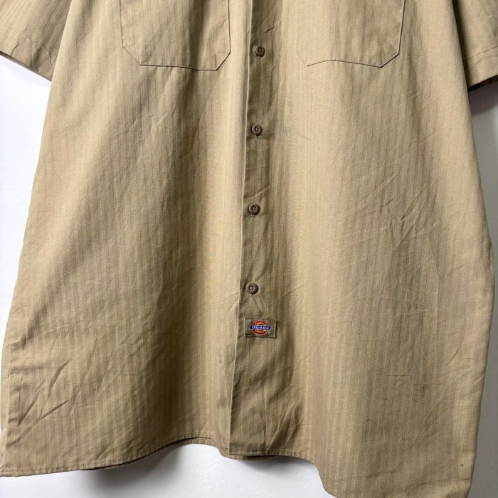 USA古着 ディッキーズ シャツ ワークシャツ 半袖 ストライプ カーキ XL | Vintage.City 빈티지숍, 빈티지 코디 정보