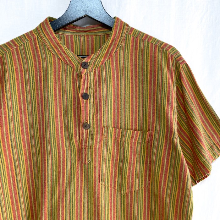 良品 80s 90s ストライプ 総柄 半袖 ネパールシャツ L相当 | Vintage.City 古着屋、古着コーデ情報を発信