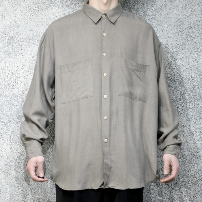 古着 オーバーサイズ デッドストック goouch シルクシャツ デザインシャツ グレー | Vintage.City 古着屋、古着コーデ情報を発信
