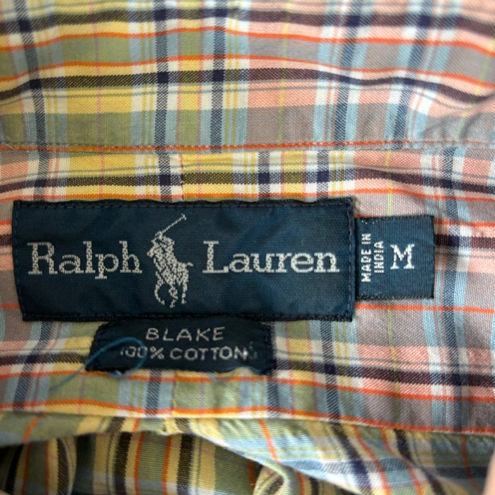 90’s Ralph Lauren/ラルフローレン インド綿 BLAKE ボタンダウンシャツ ロングスリーブシャツ チェックシャツ 古着 fc-1873 | Vintage.City 古着屋、古着コーデ情報を発信