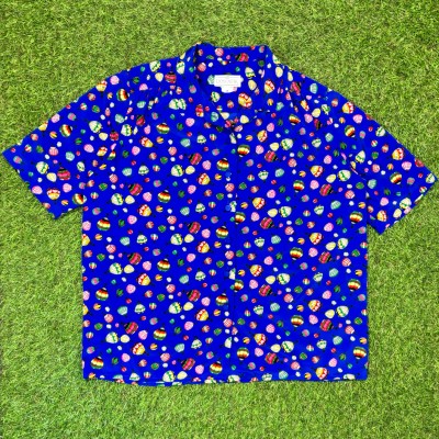 【Lady's】90s バルーン 総柄 ブルー 半袖 シャツ / Made In USA Vintage ヴィンテージ 古着 青 半袖シャツ | Vintage.City 古着屋、古着コーデ情報を発信