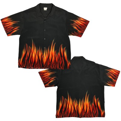“no boundaries” S/S Fire Pattern Shirt | Vintage.City Vintage Shops, Vintage Fashion Trends