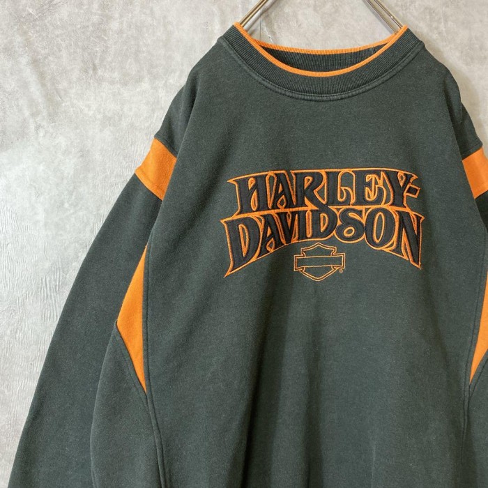 HARLEY DAVIDSON big logo sweat size L~XL 相当　配送A　ハーレーダビッドソン　センタービッグ刺繍ロゴスウェット | Vintage.City Vintage Shops, Vintage Fashion Trends