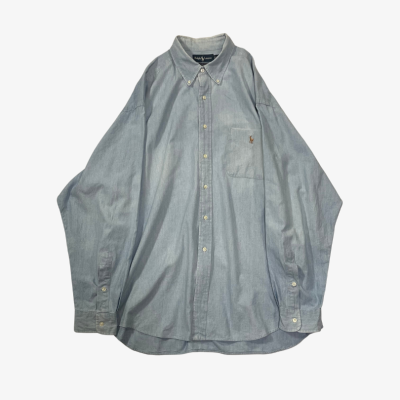 【Ralph Lauren】80~90's シャンブレー BIG SHIRT ボタンダウンシャツ | Vintage.City 古着屋、古着コーデ情報を発信