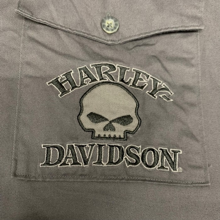 “Harley Davidson” S/S Embroidery Work Shirt | Vintage.City 古着屋、古着コーデ情報を発信