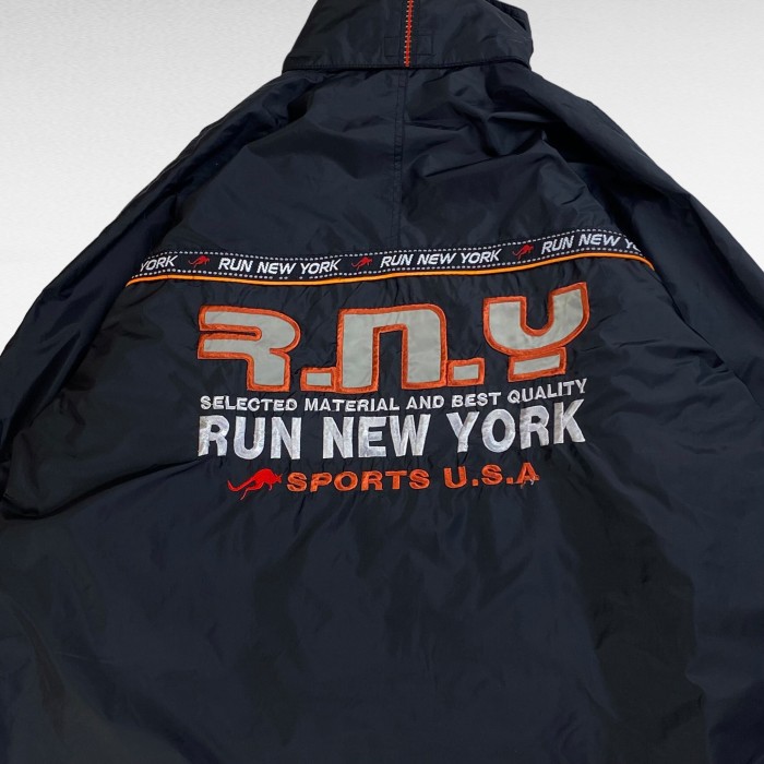 USED RUN NEW YORK L ナイロンジャケット ドローコード付き フード付き | Vintage.City 빈티지숍, 빈티지 코디 정보