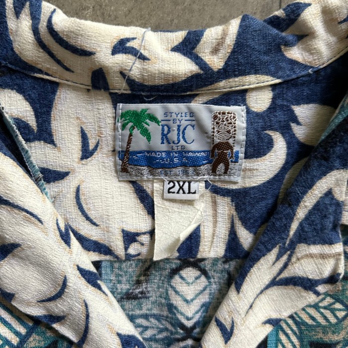 70s RJC コットンアロハ ハワイ製 2XL ホワイト×ブルー | Vintage.City 古着屋、古着コーデ情報を発信