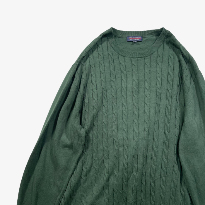 【ROUNDTREE&YORKE】オーバーサイズ ケーブル編みコットンニットセーター | Vintage.City 古着屋、古着コーデ情報を発信