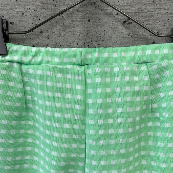 Mint Green Check Poly slacks | Vintage.City 古着屋、古着コーデ情報を発信