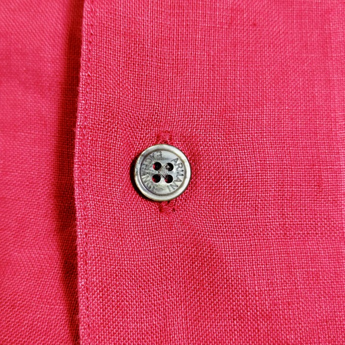 ARMANI / Open Collar Linen Short Sleeve Shirt | Vintage.City 古着屋、古着コーデ情報を発信