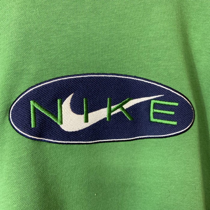 NIKE big logo sweat size XL 配送A ナイキ　センタービッグ刺繍ロゴスウェット　緑　オーバーサイズ | Vintage.City 古着屋、古着コーデ情報を発信