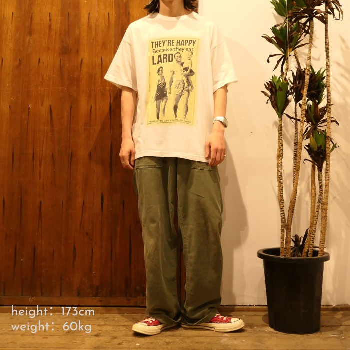 VINTAGE 90s XL Parody Tee -They're Happy Because They Eat Lard- | Vintage.City 古着屋、古着コーデ情報を発信
