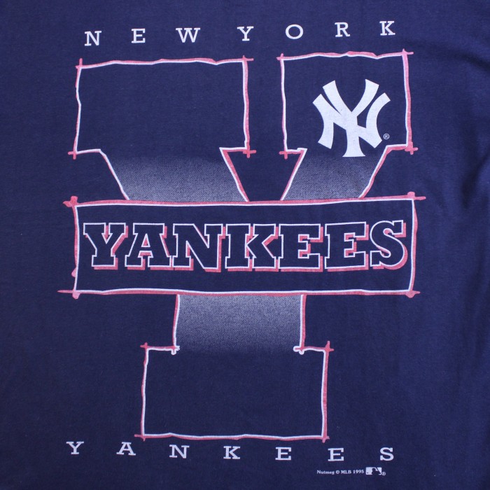 1990's MLB New York Yankees Nutmeg Body Tee / 1990年代 メジャーリーグ ニューヨークヤンキース ナツメグ Tシャツ L | Vintage.City 古着屋、古着コーデ情報を発信