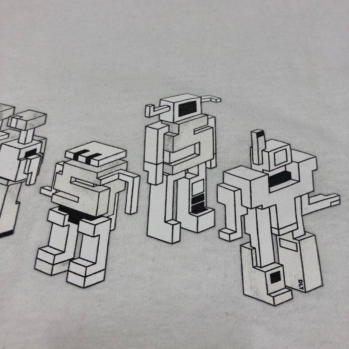 00s OLD STUSSY/CUSTOMADE/Robot Logo print Tee/USA製/XL/ロボットロゴプリント/Tシャツ/ホワイト/カスタメイド/ステューシー/オールドステューシー/古着/ヴィンテージ/アーカイブ | Vintage.City 빈티지숍, 빈티지 코디 정보