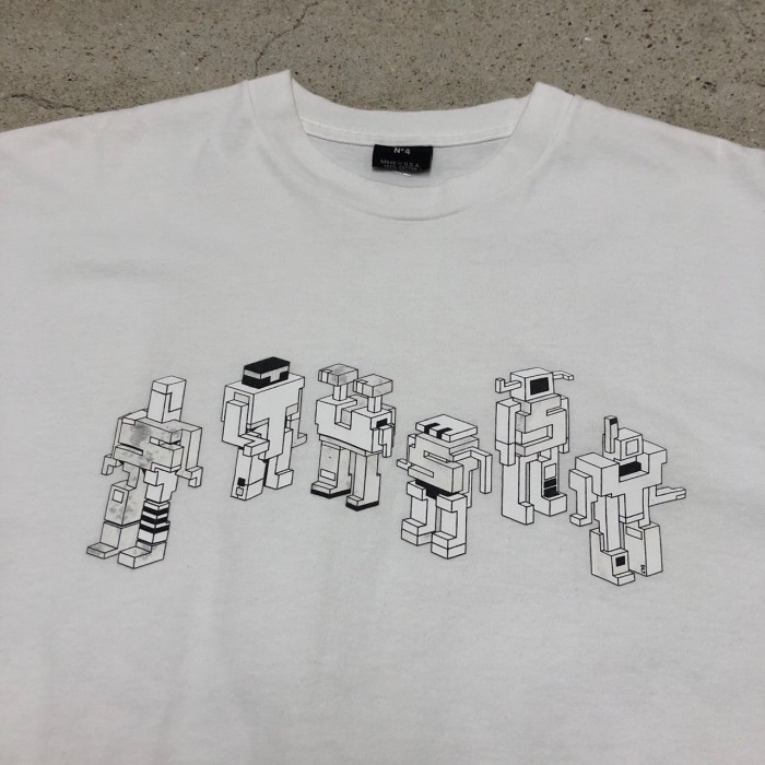 00s OLD STUSSY/CUSTOMADE/Robot Logo print Tee/USA製/XL/ロボットロゴプリント/Tシャツ/ホワイト/カスタメイド/ステューシー/オールドステューシー/古着/ヴィンテージ/アーカイブ | Vintage.City 古着屋、古着コーデ情報を発信