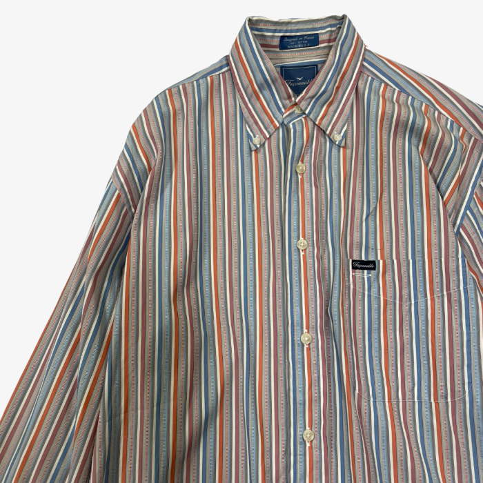 【Faconnable】コットンストライプシャツ USA製 | Vintage.City 빈티지숍, 빈티지 코디 정보