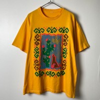 90s 古着 Tシャツ アート オオカミ サボテン 袖シングル イエロー XL | Vintage.City 빈티지숍, 빈티지 코디 정보