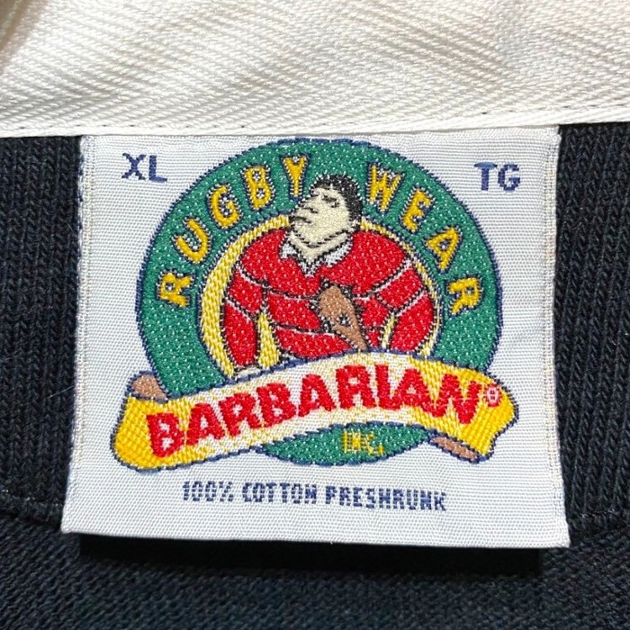 “BARBARIAN” L/S Rugby Shirt Made in CANADA | Vintage.City 古着屋、古着コーデ情報を発信