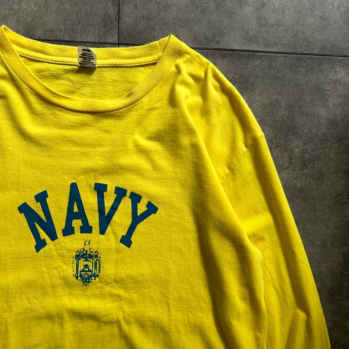 90s usnavy アメリカ海軍 ロンt L イエロー | Vintage.City 古着屋、古着コーデ情報を発信