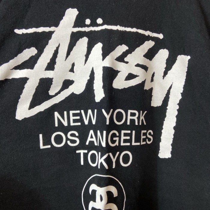 STUSSY world tour logo T-shirt size M 配送A ステューシー　ワールドツアーロゴ　両面プリントTシャツ | Vintage.City 古着屋、古着コーデ情報を発信
