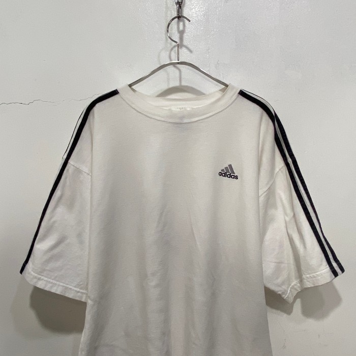 90s adidas ワンポイントロゴTシャツ パフォーマンスロゴ 三本線 L ...