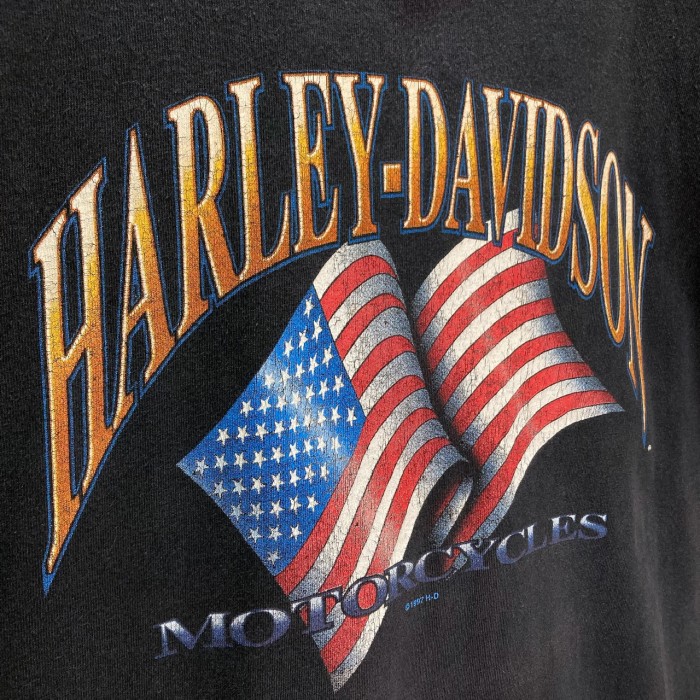 1997 HARLEY-DAVIDSON S/S stars and stripes T-SHIRT | Vintage.City Vintage Shops, Vintage Fashion Trends