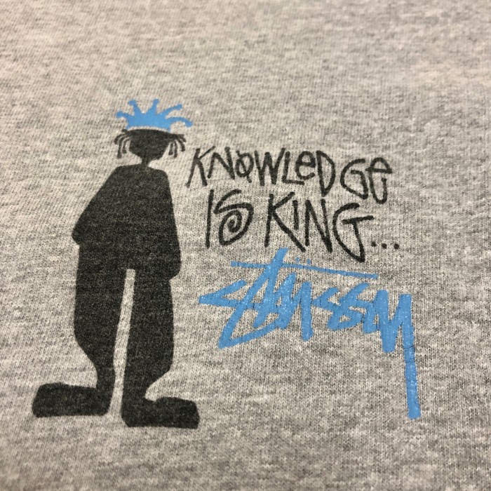 90s OLD STUSSY/Shadowman print Tee/USA製/白タグ/L/シャドーマンプリントT/Tシャツ/KNOWLEDGE IS KING/グレー/ステューシー/オールドステューシー/古着/ヴィンテージ/アーカイブ | Vintage.City Vintage Shops, Vintage Fashion Trends