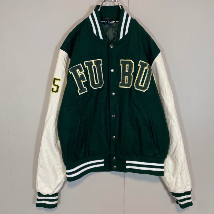 FUBU big logo stadium jacket size S(実寸M相当） 配送C　フブ　ビッグパイルロゴ　スタジャン　B系 | Vintage.City 古着屋、古着コーデ情報を発信
