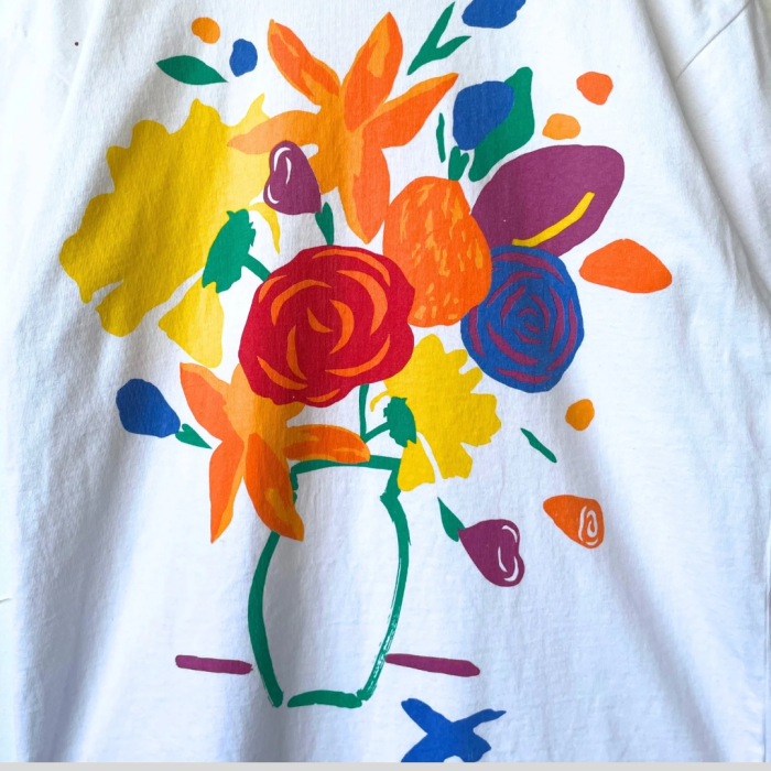 90s art design T-shirt フラワーモチーフ Tシャツ | Vintage.City 古着屋、古着コーデ情報を発信