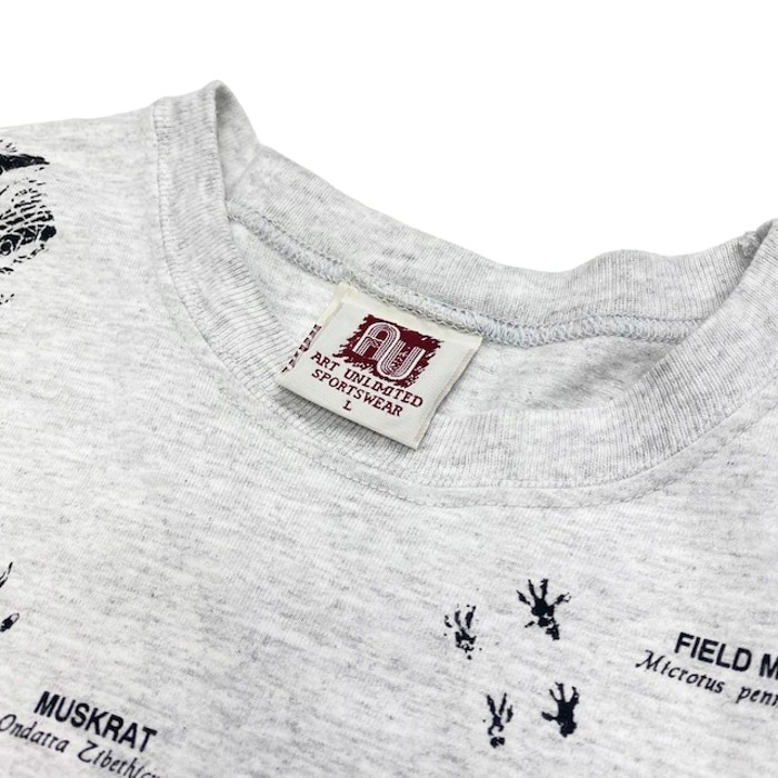 90s USA製 アニマル 足跡 グレー 黒 Tシャツ L | Vintage.City 古着屋、古着コーデ情報を発信
