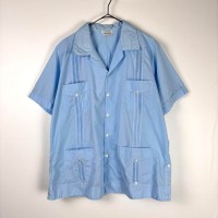 90s古着 キューバシャツ 半袖シャツ 開襟 ライン シンプル 水色 ブルー M | Vintage.City 古着屋、古着コーデ情報を発信