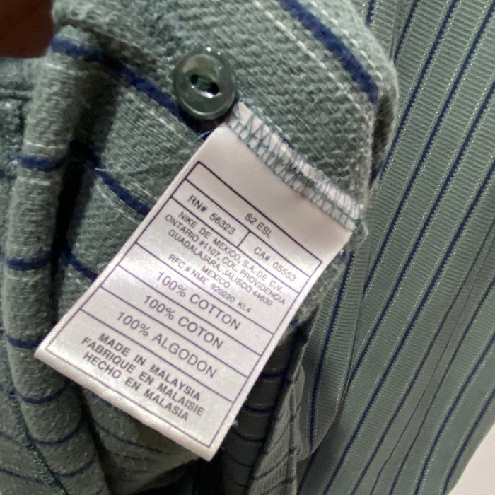 00s NIKE ナイキ　ストライプ柄半袖ポロシャツ　ワンポイント　カーキ　L | Vintage.City 古着屋、古着コーデ情報を発信